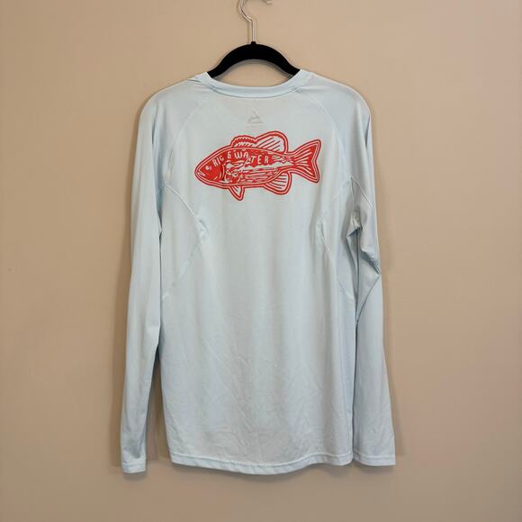 Rig & Water Performance T-Shirt Mens L Blue Fishing Beach Long Sleeve Outdoor - Picture 2 of 7